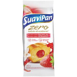 Bolinho Baunilha Recheado com Morango Suavipan 40g